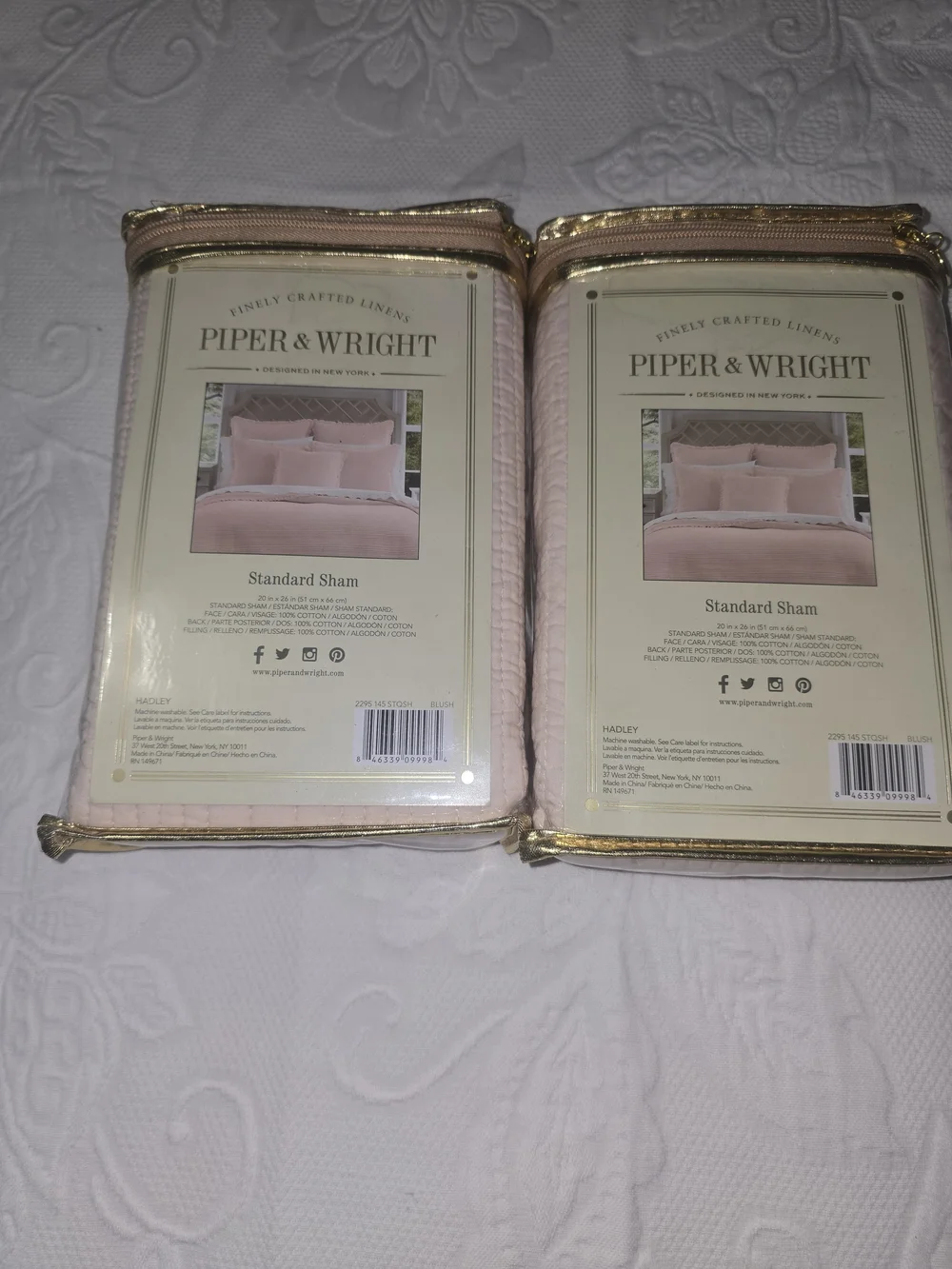 2 Standard Shams - Piper & Wright In Blush (Macy's)